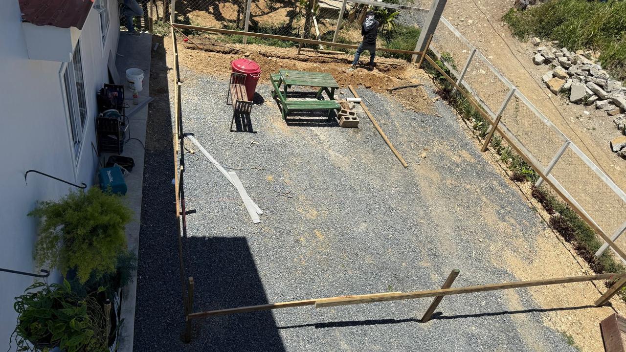 Finished access road on hillside